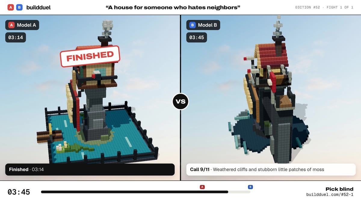 Both builds of “A house for someone who hates neighbors”