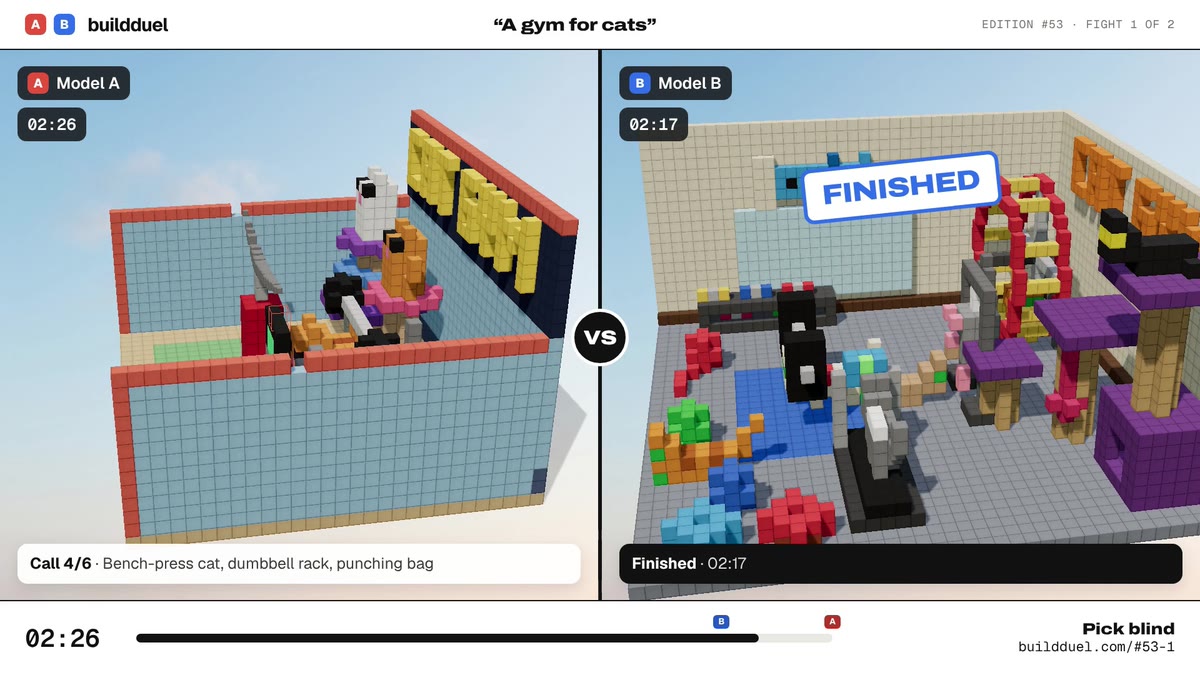 Both builds of “A gym for cats”