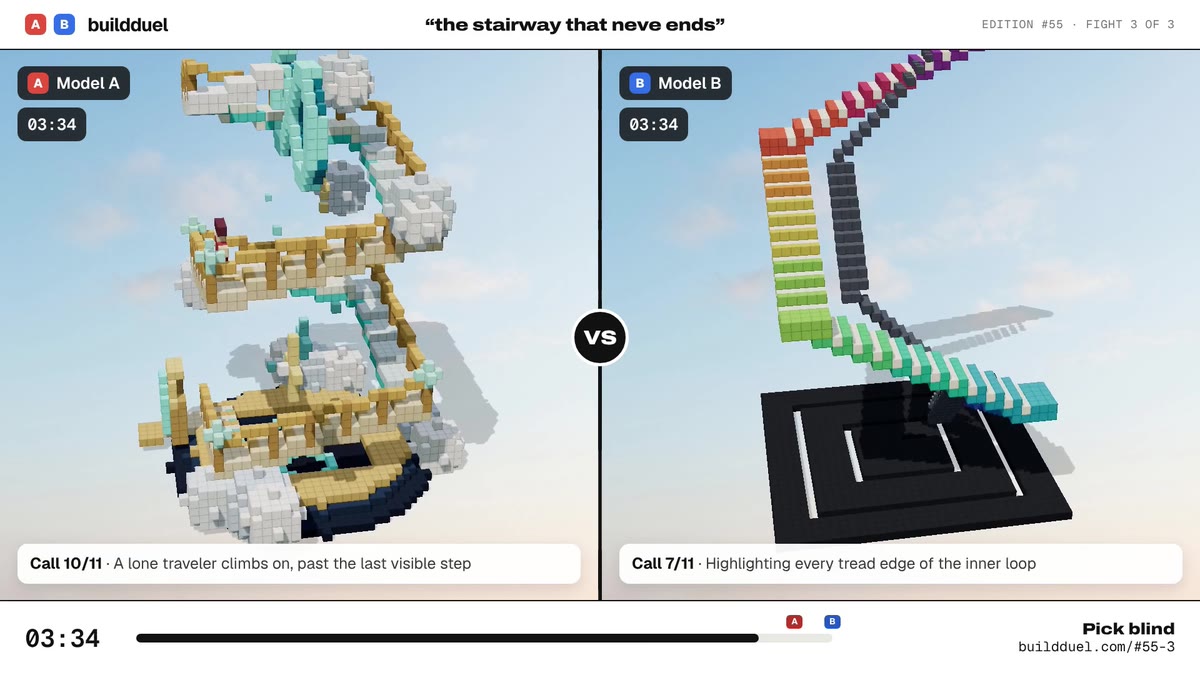 Both builds of “the stairway that neve ends”