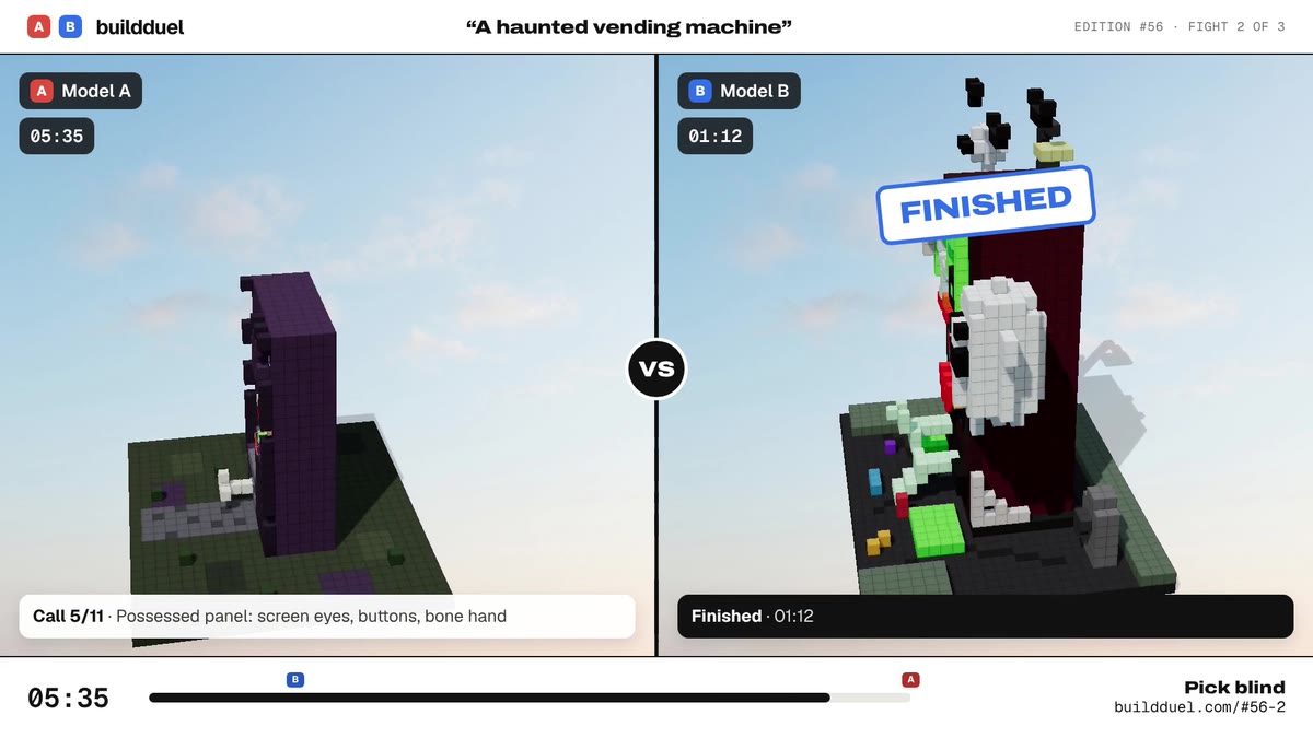 Both builds of “A haunted vending machine”