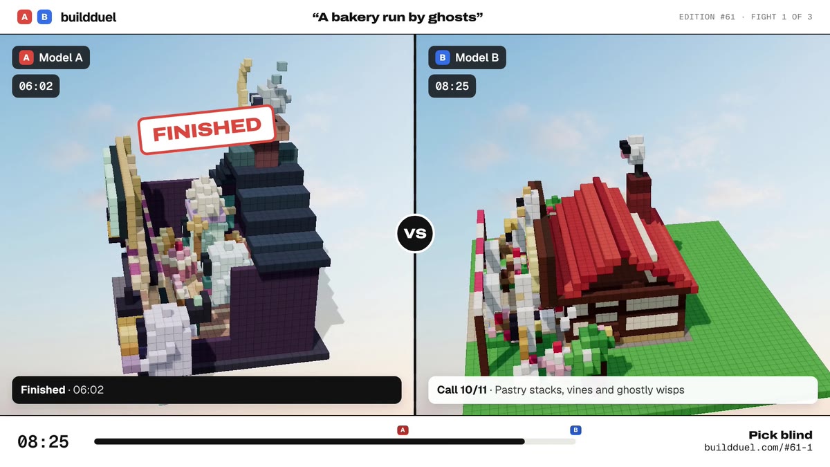 Both builds of “A bakery run by ghosts”